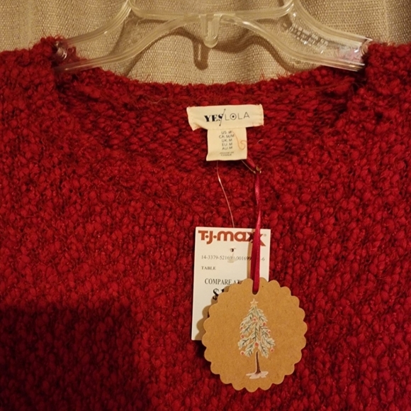 Red Popcorn Sweater (M) - Picture 3 of 3